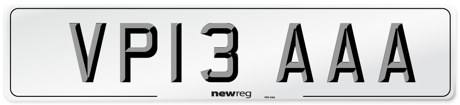 VP13 AAA Number Plate from New Reg
